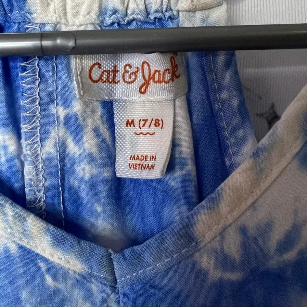 Cat and jack one piece jumper pants boho Blue Tie-Dye Kids One Piece